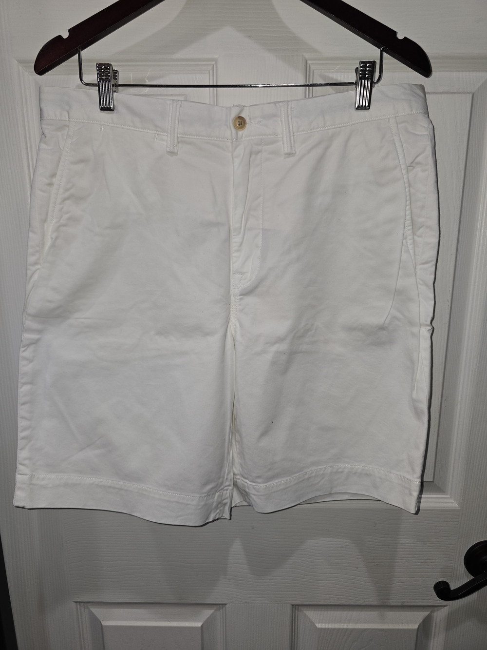 Polo by Ralph Lauren White Flat Front Cotton Shorts